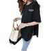 Plus-size New Fashion Printed Short-sleeve T-shirt For Women, Loose Casual Lazy Top Half-sleeve_ecoleips.com