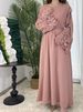 Women's Clothing New Solid Color Floral Lace Sleeves With Zipper Dress Plus Size Women's Clothing_ecoleips.com