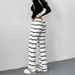 Striped Wide-Leg Pants With Drawstring Waist – High-Waisted Flowy Trousers For Effortless Style_ecoleips.com