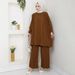 Source Factory Cross-Border Women's Clothing Middle East Muslim Spring And Autumn Solid Color Casual Loose Round Neck_ecoleips.com
