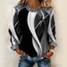 Women's Vintage-Inspired Long Sleeve T-Shirt Waffle-Knit Casual Top 3D Printed Relaxed Fit Multiple Colors Sizes S-5XL_ecoleips.com