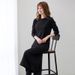 New Loose Fitting Sweatshirt Midi Skirt For Spring And Autumn Solid Color Round Neck Long Sleeve Versatile Over The Knee Dress For Women_ecoleips.com