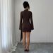 European And American Cross-border 2026 Spring New Knitted Textured Solid Color Slim-fit Dress With Metal Buckle_ecoleips.com