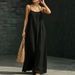 Flowy Beach Maxi Dress For Women, Lightweight Long Sleeveless Dress With Side Slits, Casual Boho Summer Holiday Dress_ecoleips.com