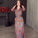 Women's Clothing Summer New Print Design Slim Retro Skirt Suit_ecoleips.com