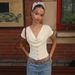 European And American Style Niche Swinging Collar Slim And Thin Short-sleeved T-shirt Women's 2025 New Fashion Spice Girl Short Top Wholesale_ecoleips.com