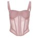 Spring 2024 Women's Fashion Camisole Mesh See through Fishbone Slim Sexy Vest European American Style Cross Border New_ecoleips.com