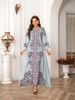 Modest Abaya Dress Muslim Women's Beaded Kaftan Robe Dress High Density Rhinestone Print Middle East Design_ecoleips.com