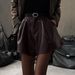 Diyun European And American Elegant Temperament Casual Versatile Solid Color Leather Shorts Women's Fashion 2025 Autumn_ecoleips.com