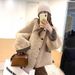 Women's Clothing Women's Casual Eco-Friendly Sherpa Jacket Winter Short Coat Loose Thick Faux Fur Outerwear Youthful Top (Khaki, Black)_ecoleips.com