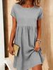 2026 European And American Cross-border Independent Site Casual Cotton-linen Pocketed Round-neck Dress New_ecoleips.com