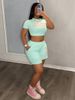 Women's Street Style Tracksuit Short Sleeved T-Shirt And Shorts Graffiti Print Fashion Set_ecoleips.com