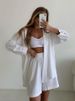 Women's Plus Size Casual Shirt And Shorts Set Loose Fitting Solid Color Long Sleeved Spring Autumn Wear_ecoleips.com