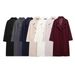 New Women's Clothing European And American Style Fashion Extended Solid Color Soft Loose Coat Coat_ecoleips.com