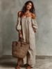 2026 Summer New Elegant Casual Loose One Collar Striped Dress For Women_ecoleips.com