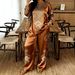 Women's round Neck Printed Casual Sports Set Long Sleeved Trousers Spring Autumn Clothing_ecoleips.com