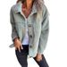 Women's Autumn Winter Lapel Single Breasted Coat New Arrival Warm Soft Lambswool Outerwear_ecoleips.com