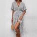 Women's Clothing Floral Print V Neck Dress American Style Casual Vacation Wear Spot_ecoleips.com