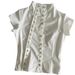 Women's Slimming Short Sleeved Shirt Top Irregular Button Design White Summer Outfit Stylish Petite Clothing_ecoleips.com