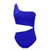 Women's Clothing Swimsuit New One Shoulder Sexy Splicing Contrast Color One Piece Swimsuit Swimsuit Solid Color Swimsuit_ecoleips.com