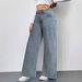Cross-border 2026 Spring/Summer Pink Bow Embroidered Back Pocket Jeans, American Style Loose High-Waisted Wide-Leg Jeans_ecoleips.com