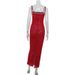 Women's French Style High End Red Lace Strapless Suspender Dress Slim Bodycon Long Skirt Casual Ankle-Length Summer Fashion_ecoleips.com
