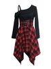 Aria Basics Aria Basics Women's Clothing, Irregular Plaid Long-sleeve Dress, Vintage Style Wholesale, Fashionable Elegant European And_ecoleips.com