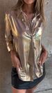 Verve 2025 Spring Women's Casual Velvet Fashion Lapel Shirt_ecoleips.com