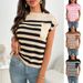 Oversized Striped Knit Sweater – Cozy Chunky Yarn Crewneck Top | Casual Loose Fit Pullover For Women_ecoleips.com