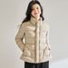 girl Girl 25 Winter Stand Collar Waist-Cinching Oversized Jacket Slim Fit Petite Simple Commuter Down Coat 25655_ecoleips.com