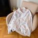 Women's Pink Bow Print Shirt Long Sleeved Sun Protective Light Jacket Top Casual Spring/Summer Fashion for Adults_ecoleips.com