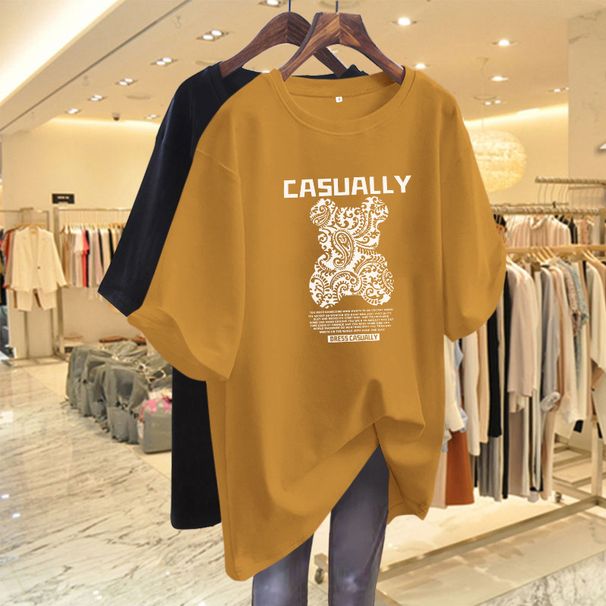 Women's Oversized Drop Shoulder T-Shirt | 100% Cotton Round Neck Tee | Mid-Length Casual Top_ecoleips.com