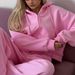 Women's Casual Hooded Sweatshirt And High-Waisted Jogger Pants Set, Soft Two-Piece Loungewear Outfit_ecoleips.com
