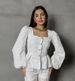 K Elegant Embroidered Blouse, New Commuter Style, Square Neck, Puffy Sleeves, Women's Top, Women's. No Bags, Earrings Or Other Accessories._ecoleips.com