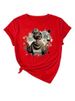 European And American Cross-border Foreign Trade Women's Fashion Round-neck Printed Short-sleeve T-shirt Top For Girls_ecoleips.com