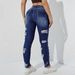 Women's Clothing Ripped Raw Edge High Elastic Women's Denim Skinny Pants_ecoleips.com