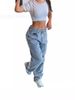 European And American Foreign Trade Manufacturers Direct Sell Fashionable Loose Wide-leg Denim Pants For Women_ecoleips.com