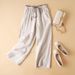Suitable For All Seasons French Plus Size Mom Casual Linen Women Loose Harem Carrot Versatile Solid Color Nine-point Pants_ecoleips.com