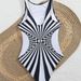 Women's Striped One Piece Swimsuit European American Style Sexy Beach Vacation Hot Spring Cross Border Trade 2026_ecoleips.com