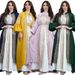 Keweit Long Robe Muslim Fashion Women's Clothing Sequin Embroidery Two-Piece Set Puff Sleeve Dress_ecoleips.com