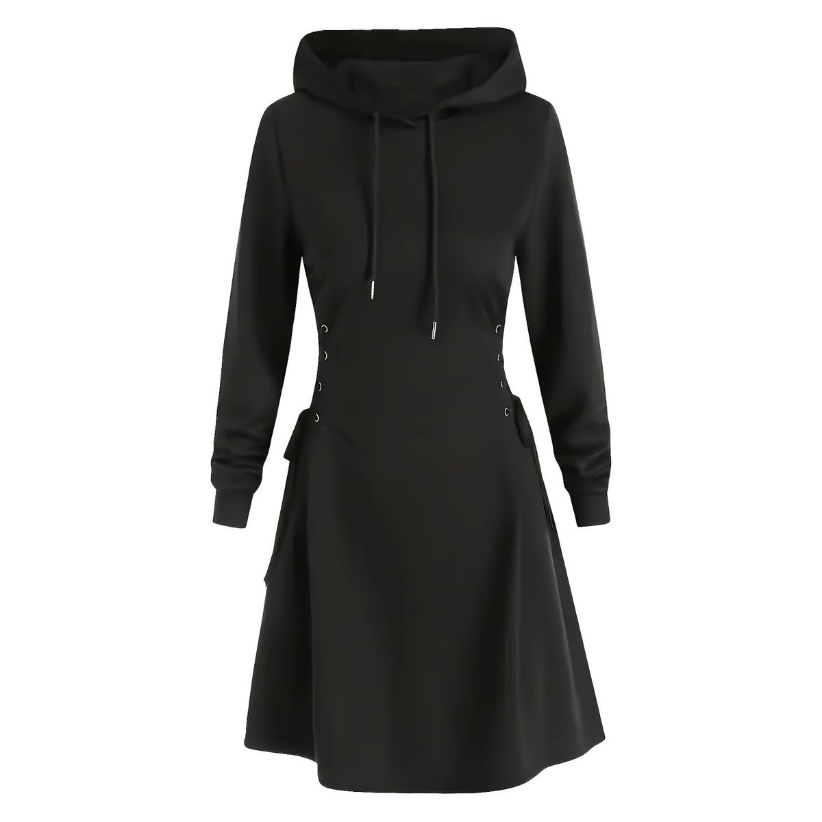 Women's Long Sleeved Hooded Casual Fashion Sweatshirt Dress Autumn New_ecoleips.com