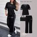 Women's Clothing Spring/Summer Short Sleeved Two Piece Set Casual Multi Color Trendy_ecoleips.com