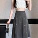 Inspired Crystal-Embellished High-Waist Maxi Skirt – Elegant Pleated Midi Dress With Stretch (S-XL, Spring/Summer)_ecoleips.com