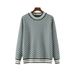 Women's Houndstooth Knitwear Long Sleeve Crew Neck Sweater Autumn Winter Fashion British Style Top Base Layer_ecoleips.com