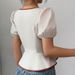 Women's Clothing Hottie Women's Clothing Summer New Lace Up Shirt Slim Polyester Top_ecoleips.com