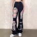 Hong Kong Style Distressed Jeans For Women Summer Straight Wide-Leg Floor-Length Loose Slimming Trendy Pants Ins_ecoleips.com