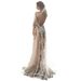 Women’s Clothing Spring New Style Fashion Lady Banquet Wedding Dress Round Neck Long Sleeve Printed Backless Lace Dress_ecoleips.com