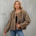Chic Short Faux Fur Coat – Women’s Plush Open-Front Jacket For Fall & Winter (Yellow/Taupe/Gray, S-XXXL)_ecoleips.com