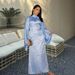 "Elegant Gold-Stamped Muslim Dress – Modest Pullover Robe With Semi-High Neck For Women"_ecoleips.com