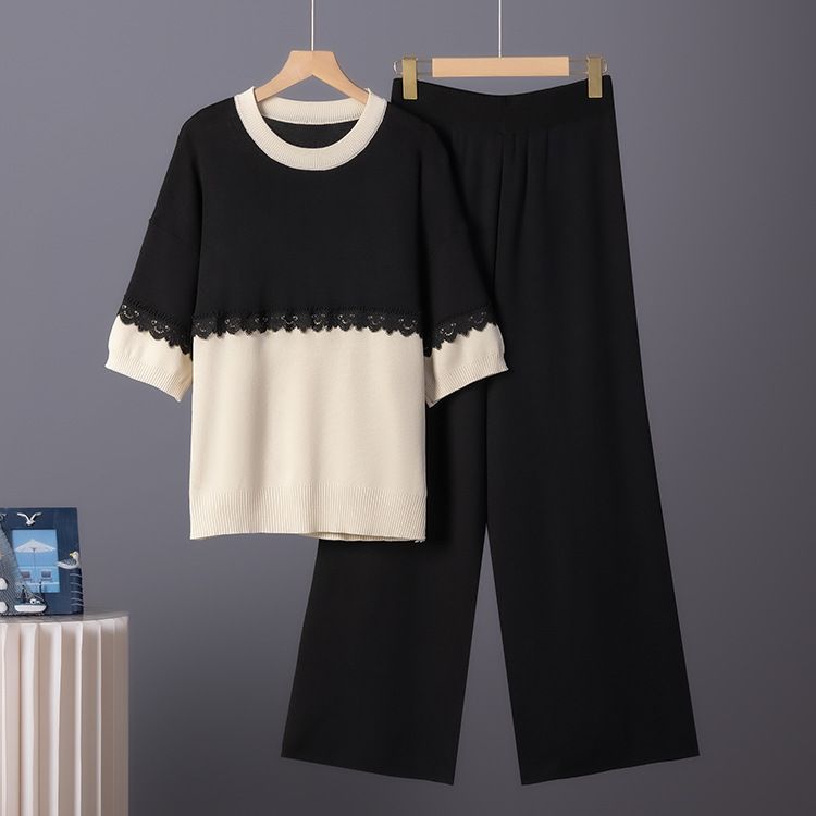 K Small Niche Design, Fashionable And Stylish Color Blocking Splicing Set, Fashionable Knitted Suit With Stylish And Stylish Style_ecoleips.com